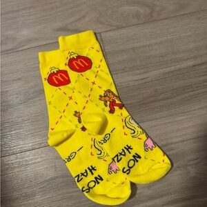 McDonald's Fun Yellow Socks with Graphic Design